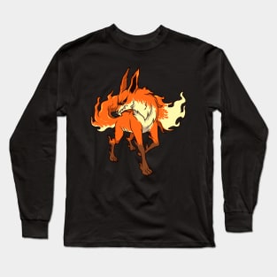 Monster animals - horror flame fox Long Sleeve T-Shirt